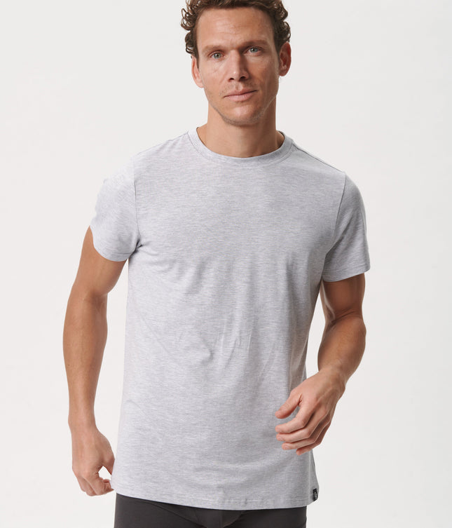 Lysegrå crew neck bambus T-shirt