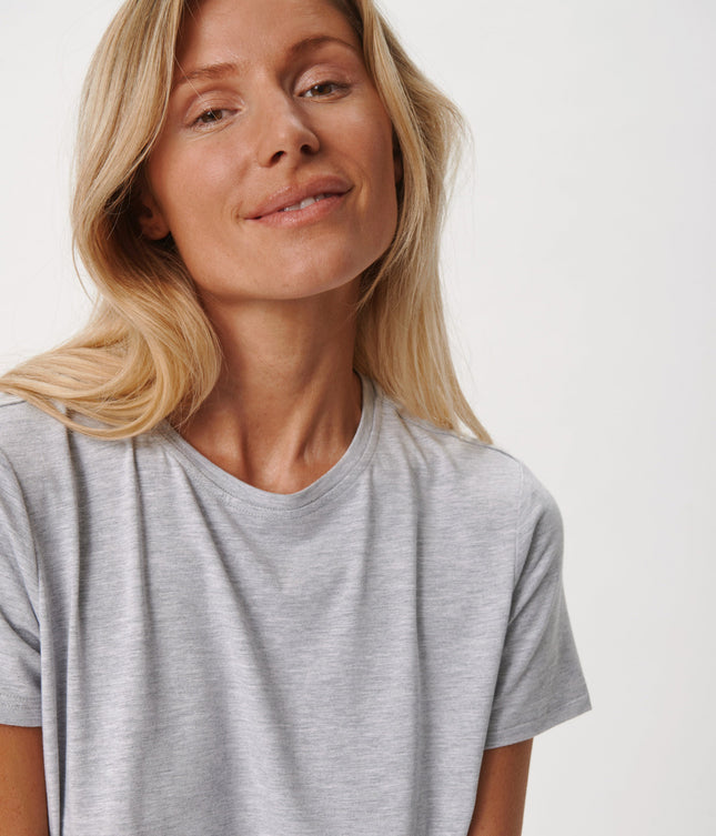 Lysegrå kortærmet bambus T-shirt