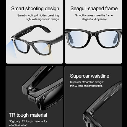 New W600 Smart Wearable AI Photo-taking and Video Recording Smart Glasses Outdoor Sunglasses BT Audio Smart Glasses with Camera