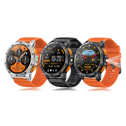 K67 Men's Sport Smart Watch with 1.43 Inch AMOLED LED Waterproof Compass Altimeter Music Control GPS and Calendar Function