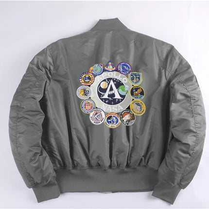 Winter bomber flight jacket vintage MA-1 APOLLO men coat streetwear warm varsity hip hop baseball letterman pilot us air force