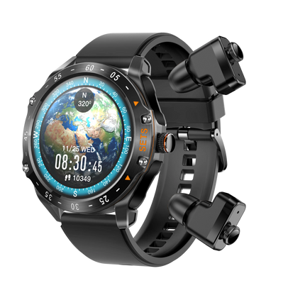 2 in 1 TWS T95 Smart Watch with Wireless Earbuds 1.52inch Screen Waterproof BT Call 400mah Battery Sports Headphones Smartwatch