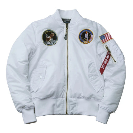 Winter bomber flight jacket vintage MA-1 APOLLO men coat streetwear warm varsity hip hop baseball letterman pilot us air force