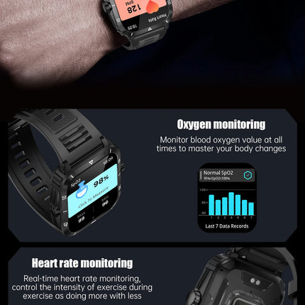 2025 New KT71 Smart Watch Sports Exercise Recording Stopwatch Watch Monitoring Heart Rate 2025 Pressure Digital Men's Watch