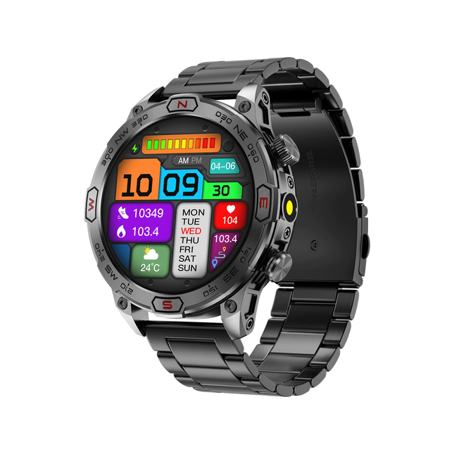 2024 New KC86 Smart Watch BT Call Altitude Pressure Compass Voice Assistant Pedometer Sports Watch