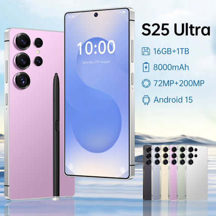 2025 S25 ULTRA 7.3 Inch Android Smartphone Unlocked 5G Dual SIM 108MP 16GB+1TB Deca Core French Global Version LTE/CDMA