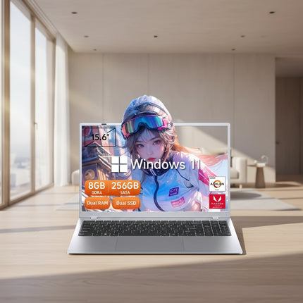 15.6 Inch AMD Ordinateur Laptops Portable New Business Laptop AMD 8GB RAM 256GB SSD Windows 11 Pro Laptops Brand New
