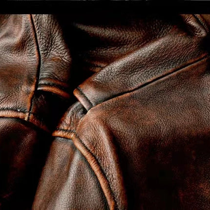 2023New Men Leather  Jacket  Swallow Tailed Vintage Motorcycle Top Cowhide Coat  Male Biker Clothing