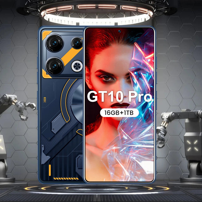GT10 Pro Phone 5G Capable 16GB RAM 1TB Storage HD Screen MTK Processor Dual Card Unlock Smartphone