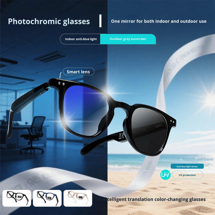 GT52 Auto On/Off AI Smart Glasses with ABS+PC Frame Photo & Video Voice & Touch Control 55mAh Battery Music & Calls