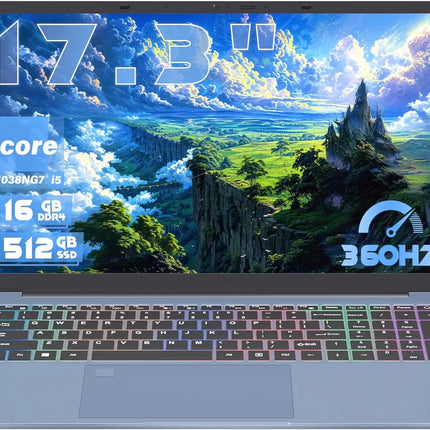 Laptops Brand New 17.3" Laptop Business I5-1038GN7 2TB Win 11 High Refresh Fingerprint Unlock Student Gaming Computer