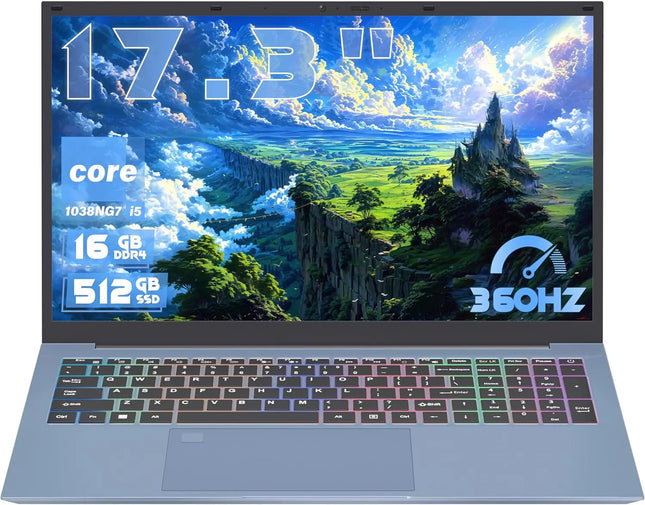Laptops Brand New 17.3" Laptop Business I5-1038GN7 2TB Win 11 High Refresh Fingerprint Unlock Student Gaming Computer