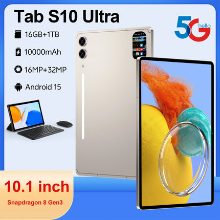 Latest Launch 10.1\" FHD Key Android Tablet PC Tab S10 Ultra with 10000mAh for Kids for Education and Entertainment