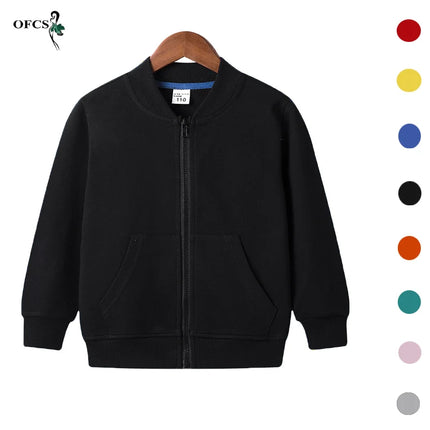 Kids Zipper Hoodies 2-12Years Old Young Children' Sweatshirt Boys & Girls Clothing Outdoor Sportswear Cotton Coat Jacket Selling
