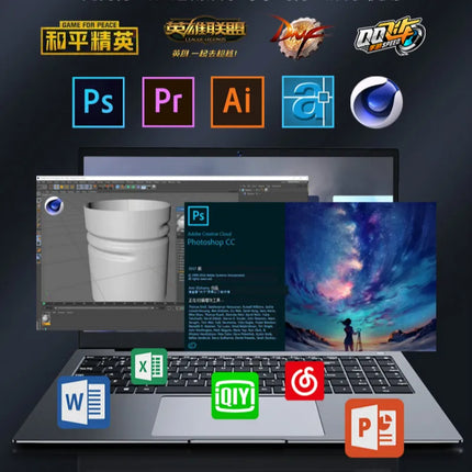 OEM LOGO Professional Design Metal 15.6inch Core I7 10th Gen Laptop I7 10750H DDR4 16GB SSD 256GB Gaming PC Laptop for Office