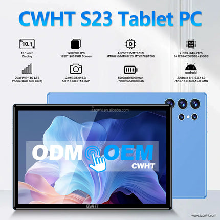 New 16GB+1TB Dual SIM Android Tablet 10 Inch Educational with Phone Call Feature S23U Branded Professional Touch Screen Tablet