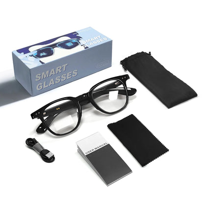 GT52 Auto On/Off AI Smart Glasses with ABS+PC Frame Photo & Video Voice & Touch Control 55mAh Battery Music & Calls