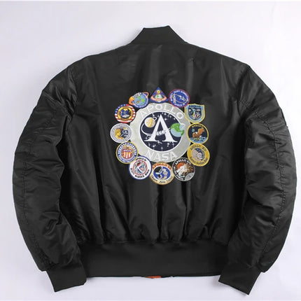 Winter bomber flight jacket vintage MA-1 APOLLO men coat streetwear warm varsity hip hop baseball letterman pilot us air force