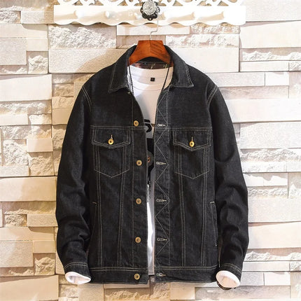 2025 Spring Black Men Denim Jacket, Korean Version of The Trend Handsome Outer Clothes Student Jacket Men Blue Male Coat