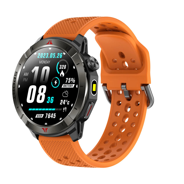 1.43-Inch GPS Smart Watch Fitness Tracker for Runners Music Compass Silica Gel Band Answer Call Function Android IOS Compatible