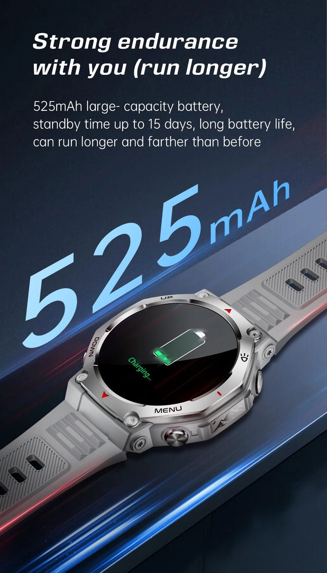 2025 New KT85 Sport Watch 1.43'' Stress Monitor Exercise Tracking Magnetic Charge Unisex 5ATM Android IOS Smart Watch for Men
