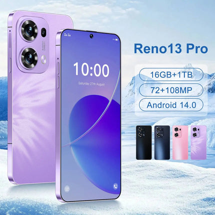 Reno13 Pro 90Hz OLED Large Screen 7.3-inch 5G Smartphone 1TB Storage 16GB RAM MTK 108MP Camera