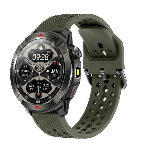 1.43-Inch GPS Smart Watch Fitness Tracker for Runners Music Compass Silica Gel Band Answer Call Function Android IOS Compatible