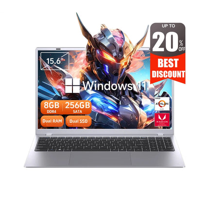15.6 Inch Ordinateur Portable New Business Laptop AMD 8GB RAM 256GB SSD Windows 11 Pro Laptops Brand New WIFI6 BT5 1920*1080 IPS