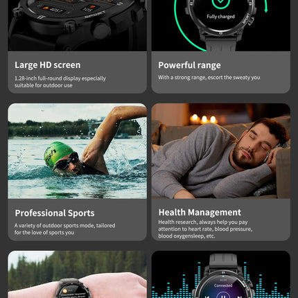 High Quality 2024 H32 Sport Smart Watch Blood Pressure Heart Rate 1.28 HD Full Round Screen Fashion Smart Watch