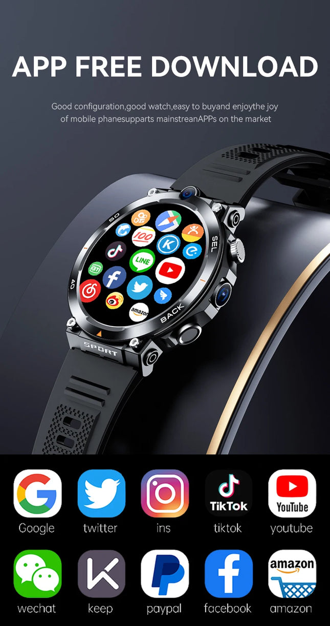 High Quality Men's 4G phone watch smart MT105 with GPS Waterproof Multi-language NFC Door Access IPS Touch Screen Display