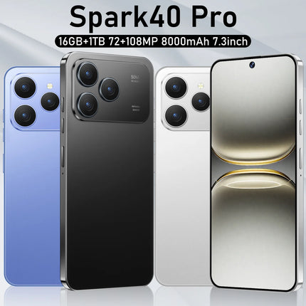 New High Quality Original Phone SPARK40 Cheap Gaming 7.3 Inch TECNO New 5g Mobile With Dual Sim Cards