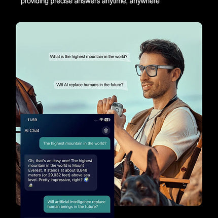 New W600 Smart Wearable AI Photo-taking and Video Recording Smart Glasses Outdoor Sunglasses BT Audio Smart Glasses with Camera