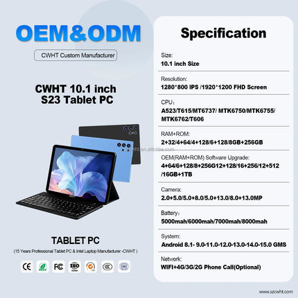 New 16GB+1TB Dual SIM Android Tablet 10 Inch Educational with Phone Call Feature S23U Branded Professional Touch Screen Tablet