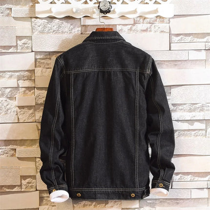 2025 Spring Black Men Denim Jacket, Korean Version of The Trend Handsome Outer Clothes Student Jacket Men Blue Male Coat