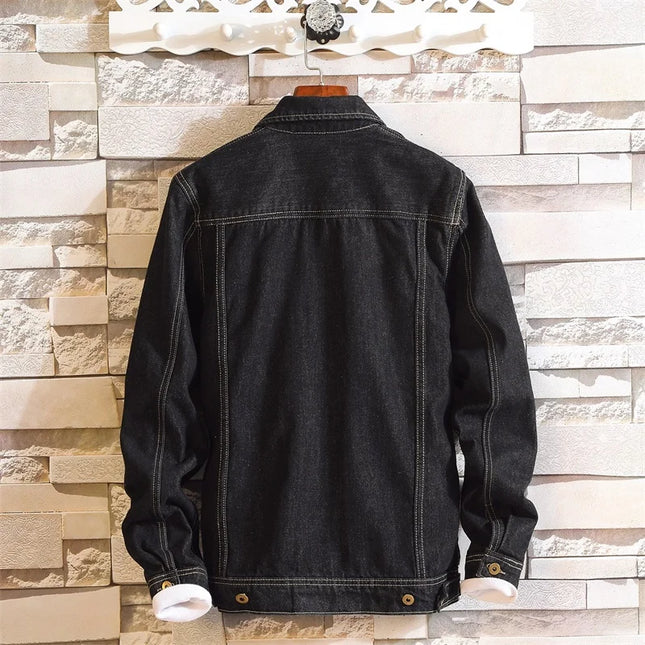 2025 Spring Black Men Denim Jacket, Korean Version of The Trend Handsome Outer Clothes Student Jacket Men Blue Male Coat