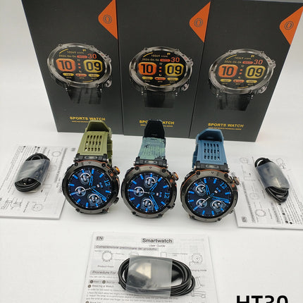 FitCloudPro Men's Smart Watch Flashlight 1.7" 360*360 IPS Display Sports Outdoor Fitness Watch HT30 Ios Android Smart Watch