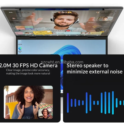 OEM New Novel 14 + 14 Inch Touch Screen Dual Screen Laptop Computer for College Student Business 16GB DDR4