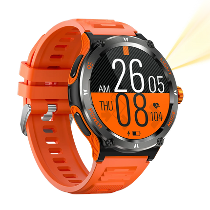Dafit Waterproof Outdoor Smart Watch KT76 1.53inch Screen SOS Button Cheap Price 500mAh Battery Remote Control Silicone Call APP