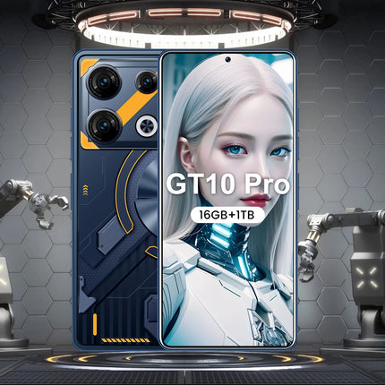 GT10 Pro Phone 5G Capable 16GB RAM 1TB Storage HD Screen MTK Processor Dual Card Unlock Smartphone