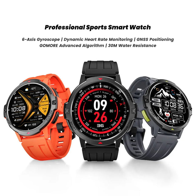 3ATM Waterproof Smart Watch C31 GPS Sports Tracking Barometer Compass Altimeter Phone Call APP Dafit Calling Fitness Tracker