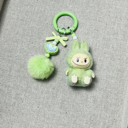 Adorable Mini Plastic Keychain Toy Cute Flocked Vinyl Beads Phone Pendant Best Friend Gift Free Bag Made of Plastic