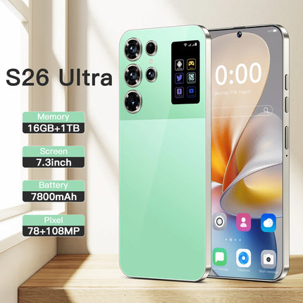 2025 S26 Ultra 5G Smartphone 7.3inch Unlocked Dual SIM 16GB+1TB Storage 4K Smart LED Screen Supports LTE Dual