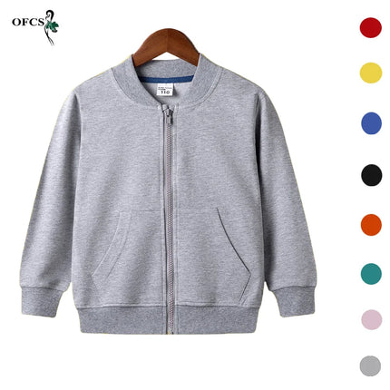Kids Zipper Hoodies 2-12Years Old Young Children' Sweatshirt Boys & Girls Clothing Outdoor Sportswear Cotton Coat Jacket Selling