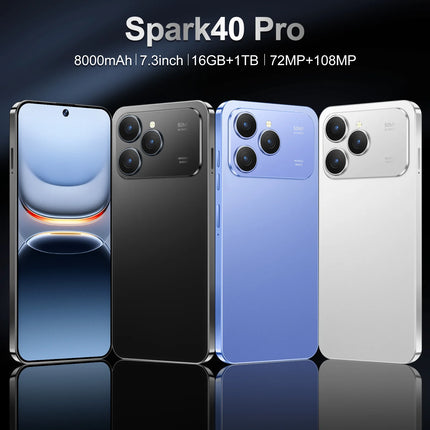 New High Quality Original Phone SPARK40 Cheap Gaming 7.3 Inch TECNO New 5g Mobile With Dual Sim Cards