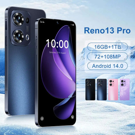 Reno13 Pro 90Hz OLED Large Screen 7.3-inch 5G Smartphone 1TB Storage 16GB RAM MTK 108MP Camera