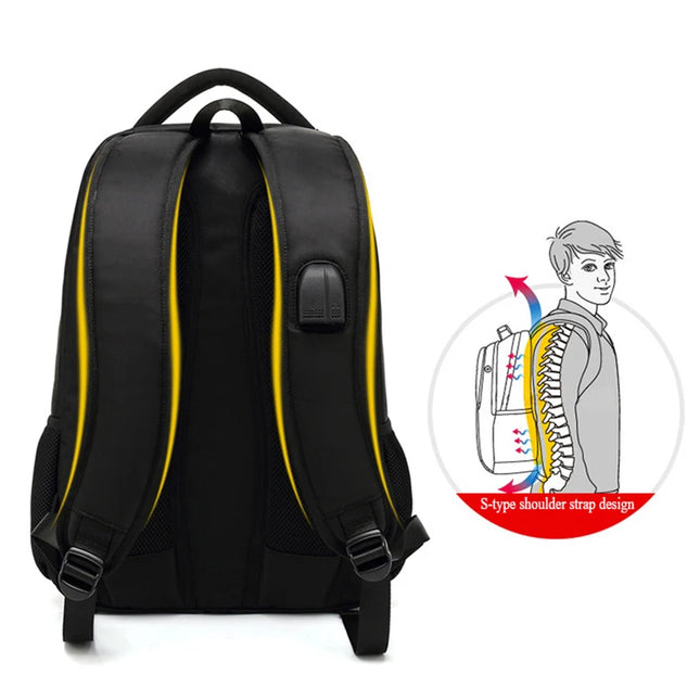 2024 New Waterproof Travel Backpack Men USB Charging 15.6inch Laptop Bag Men's Backpacks Leisure Nylon School Bag Male Mochila