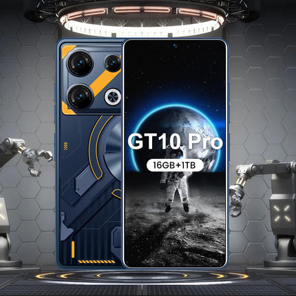 GT10 Pro Phone 5G Capable 16GB RAM 1TB Storage HD Screen MTK Processor Dual Card Unlock Smartphone