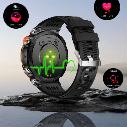 FitCloudPro Men's Smart Watch Flashlight 1.7" 360*360 IPS Display Sports Outdoor Fitness Watch HT30 Ios Android Smart Watch