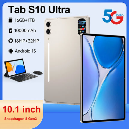 Latest Launch 10.1\" FHD Key Android Tablet PC Tab S10 Ultra with 10000mAh for Kids for Education and Entertainment