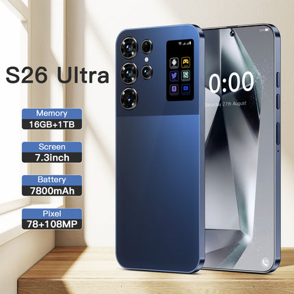 2025 S26 Ultra 5G Smartphone 7.3inch Unlocked Dual SIM 16GB+1TB Storage 4K Smart LED Screen Supports LTE Dual